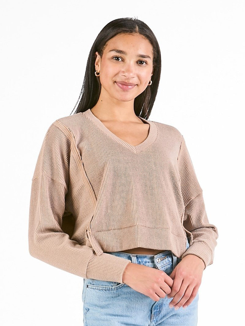 Simply Southern - Corded Knit Sweater - Umber