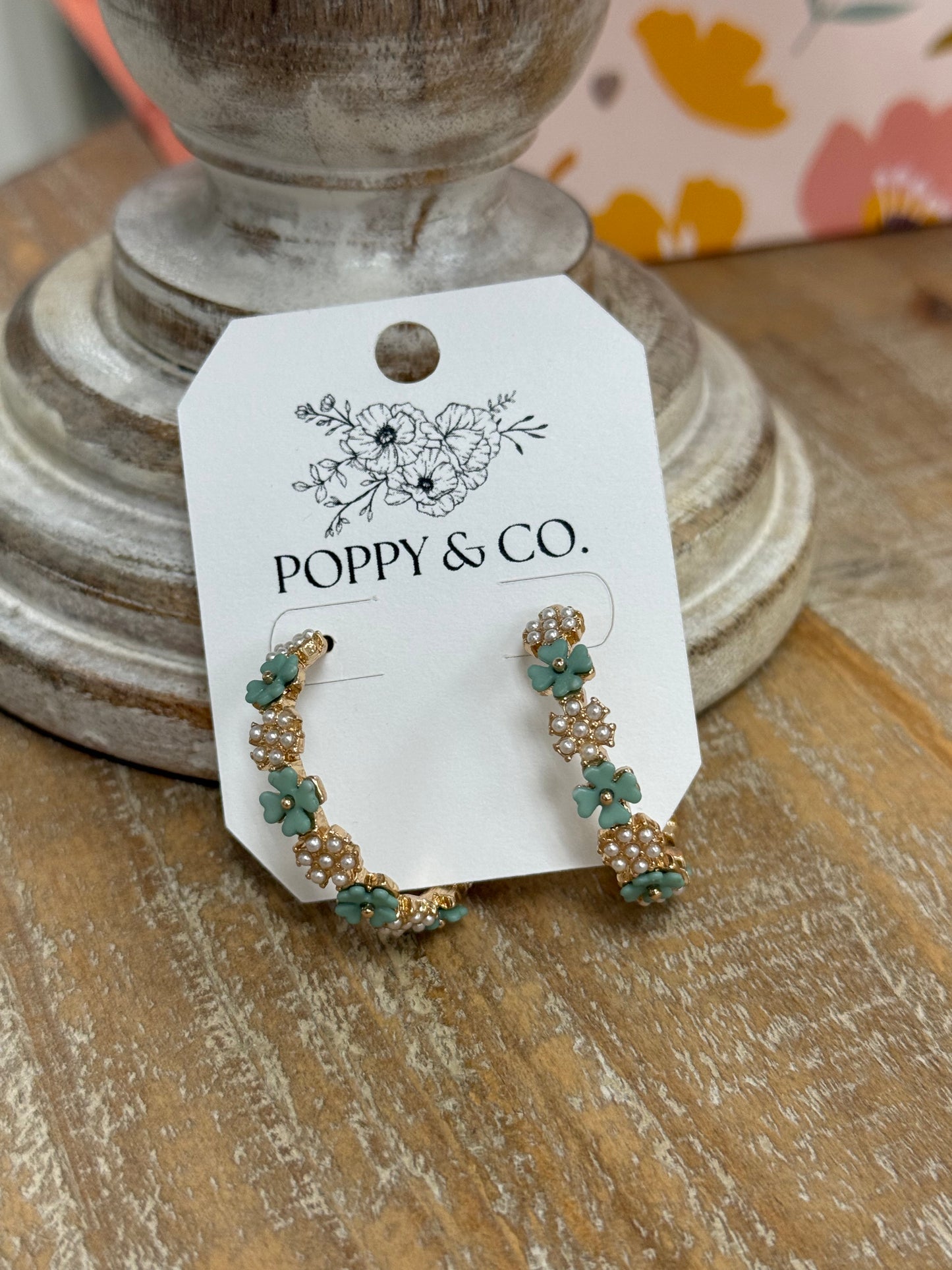 The Zinnia Earrings - Mint