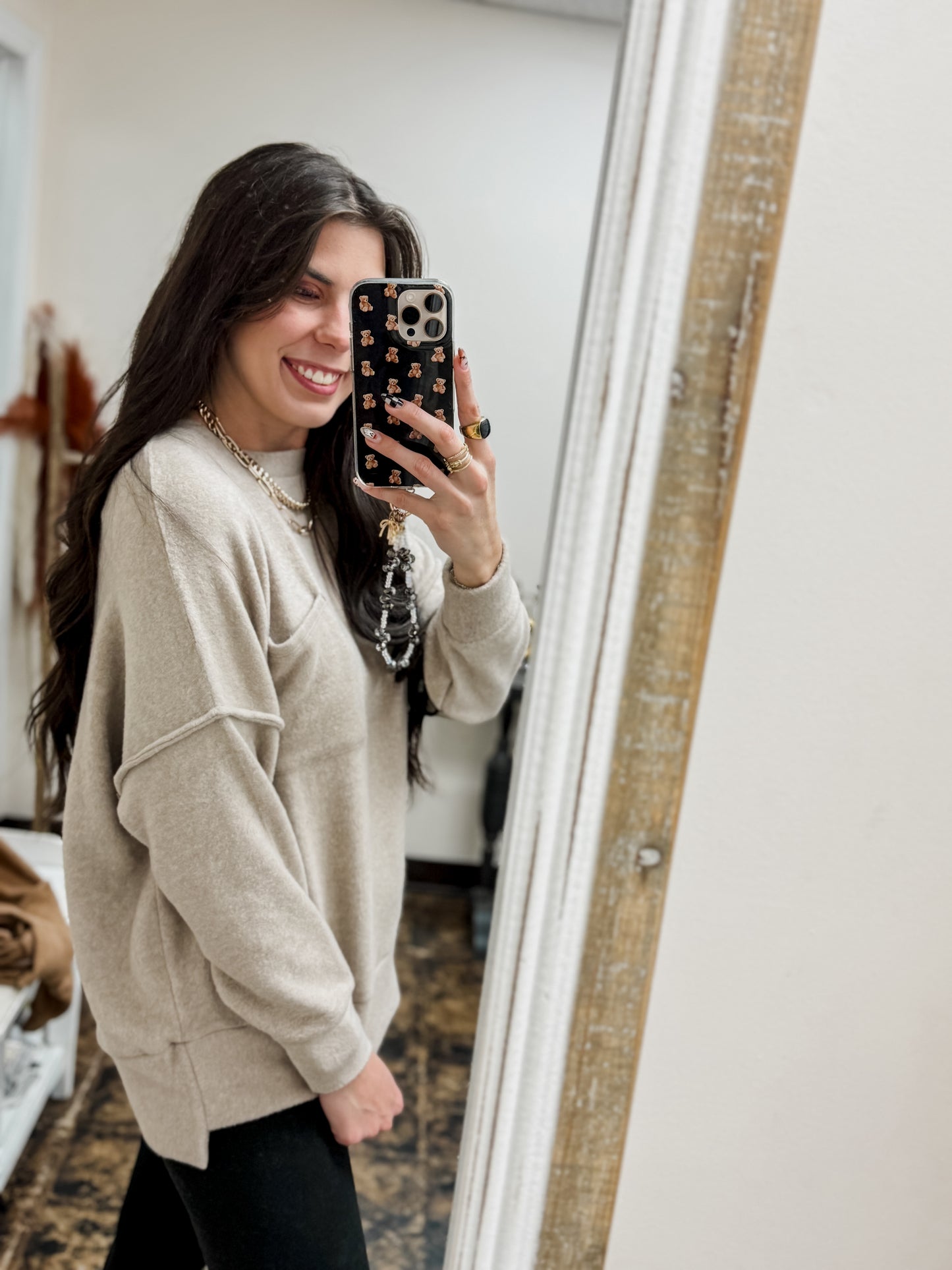 CURVY - The Tangee Melange Sweater - Ash Mocha