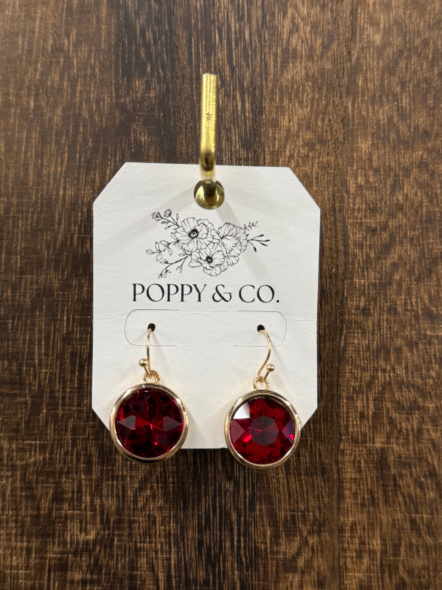 The Katelle Earrings - Gold/Ruby