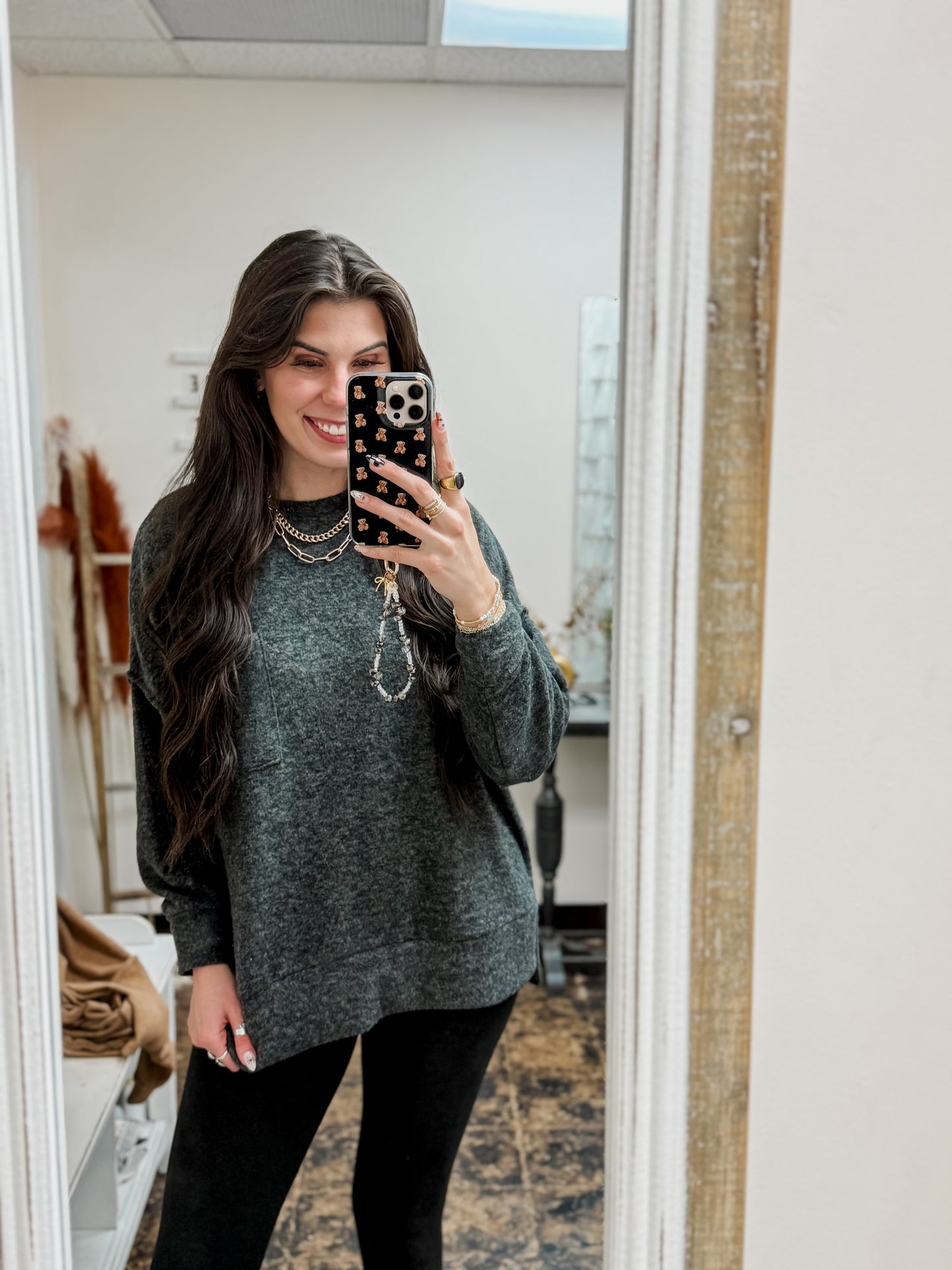 The Tangee Melange Sweater - Black