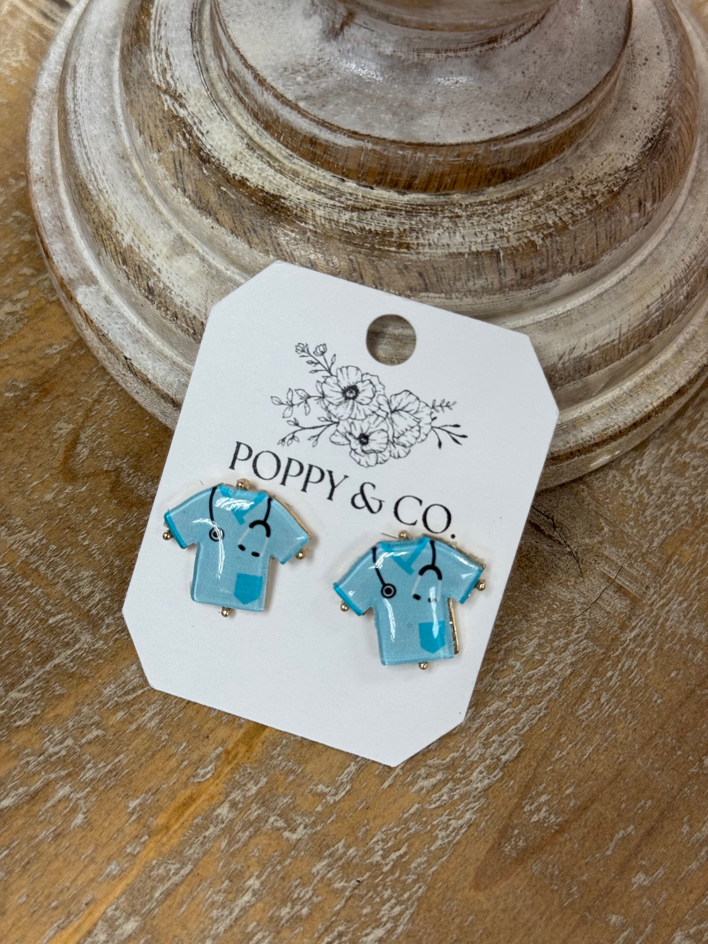 The Nurse Scrub Earrings - Blue