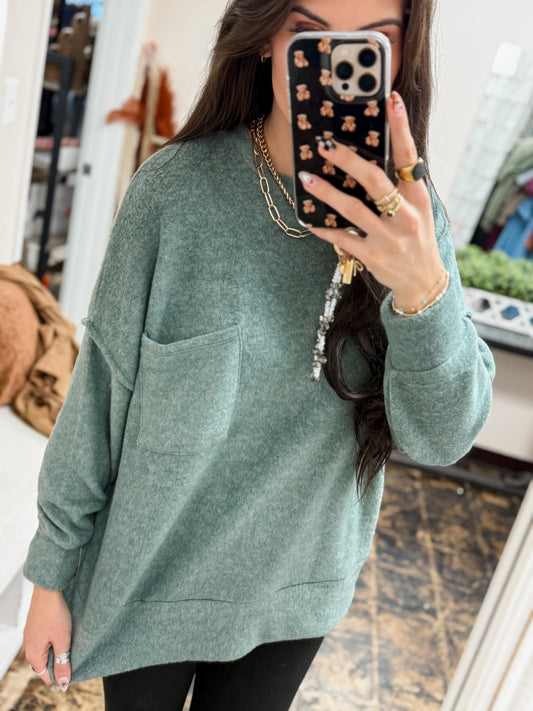 The Tangee Melange Sweater - Ash Jade