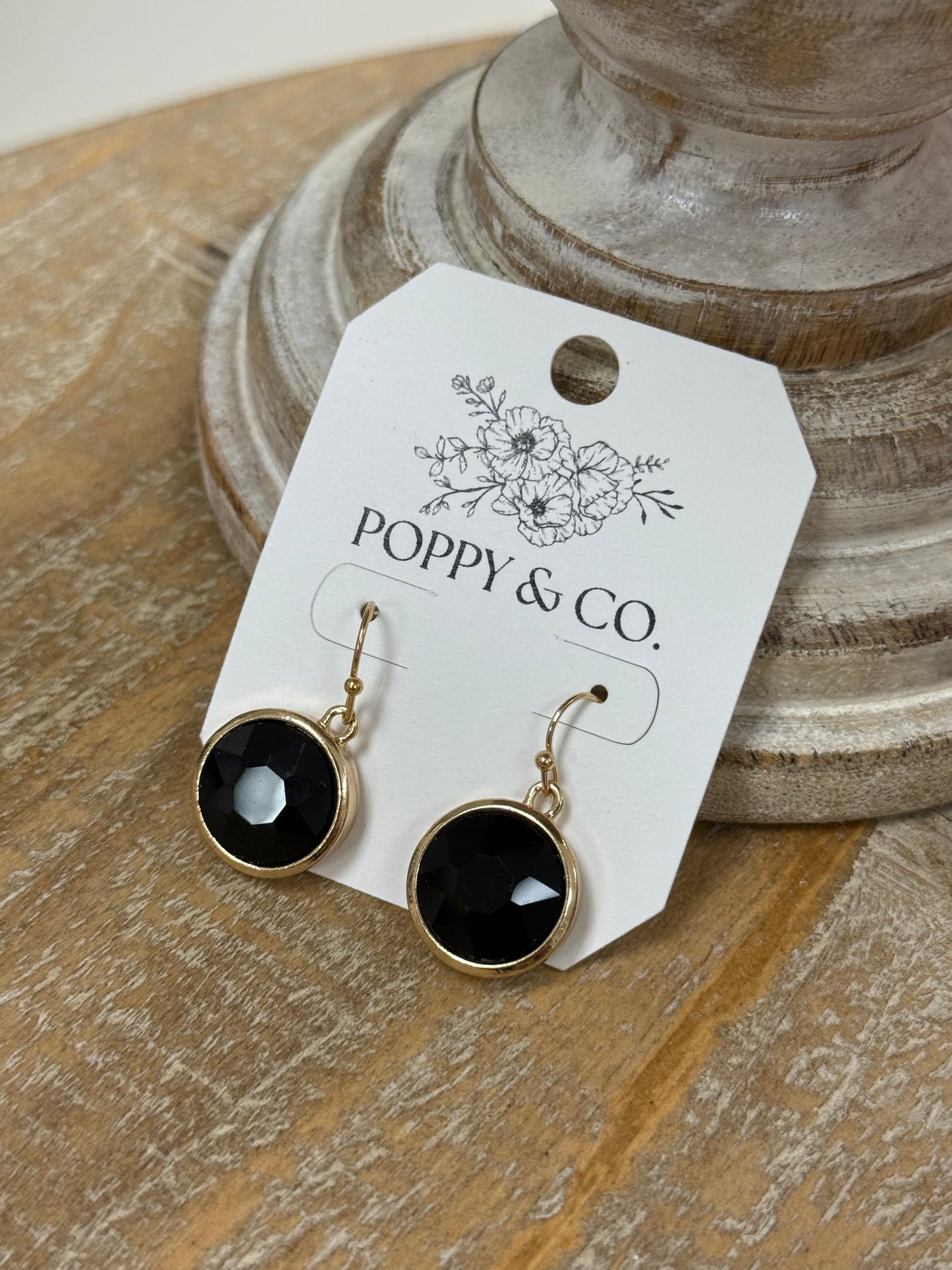 The Roselyn Earrings - Gold/Black