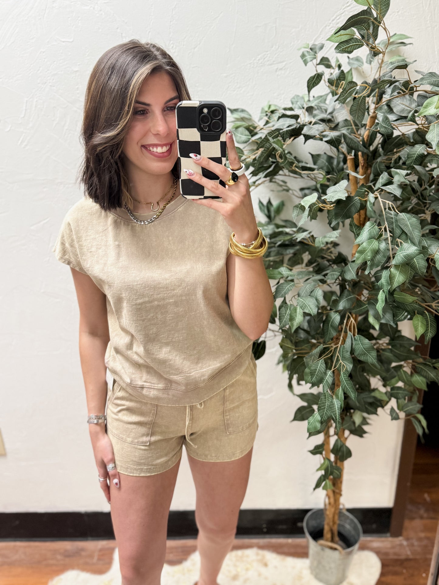 The Andie Acid Wash Set - Ash Mocha