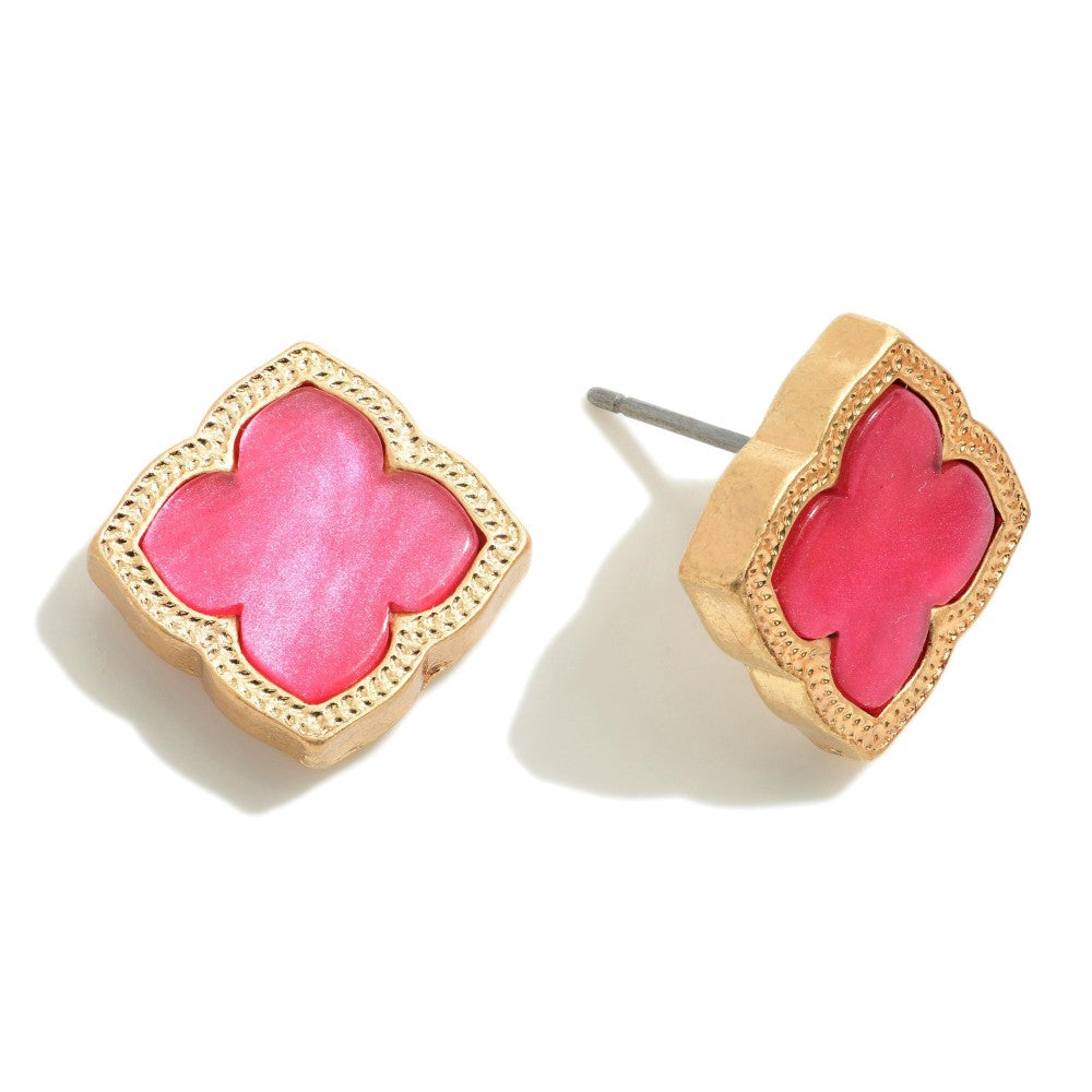 The Riley Clover Earrings - Pink