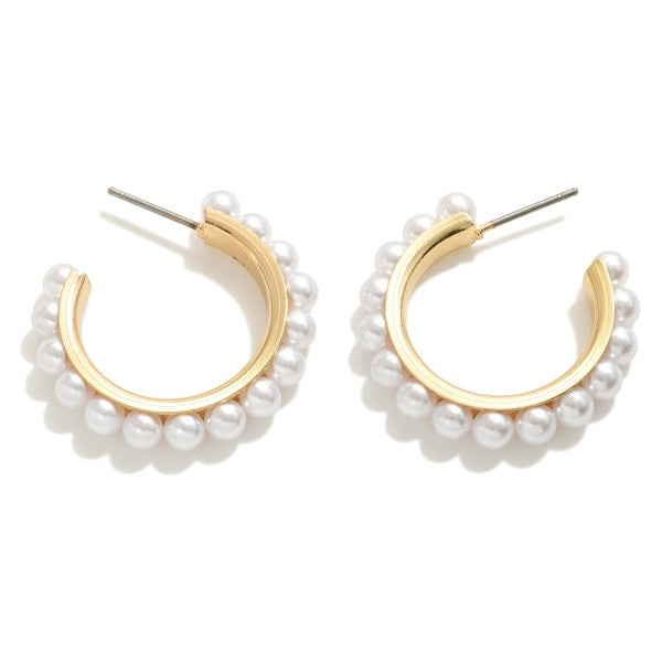 The Camille Earrings - Gold/Pearl