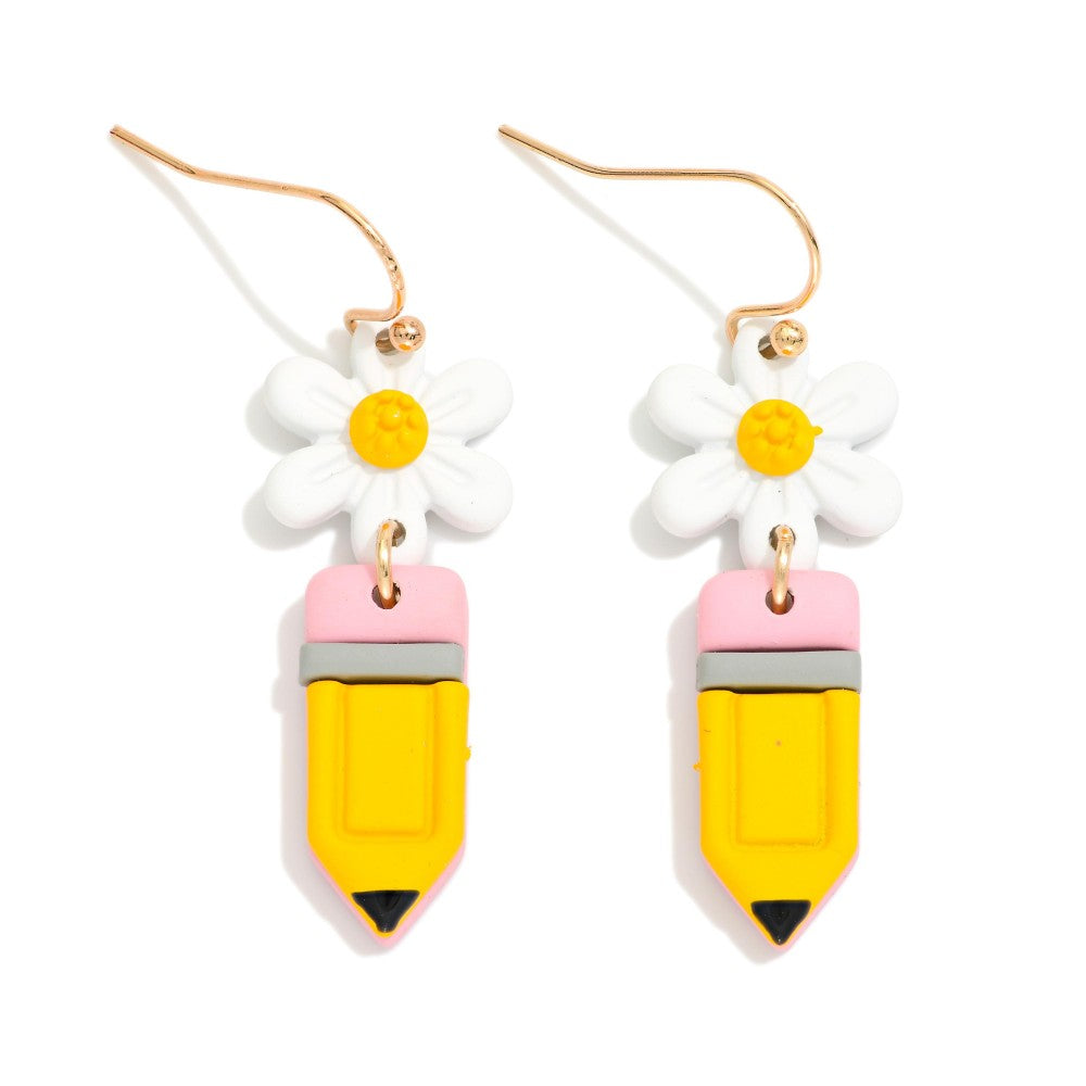 The Daisy Pencil Teacher Earrings