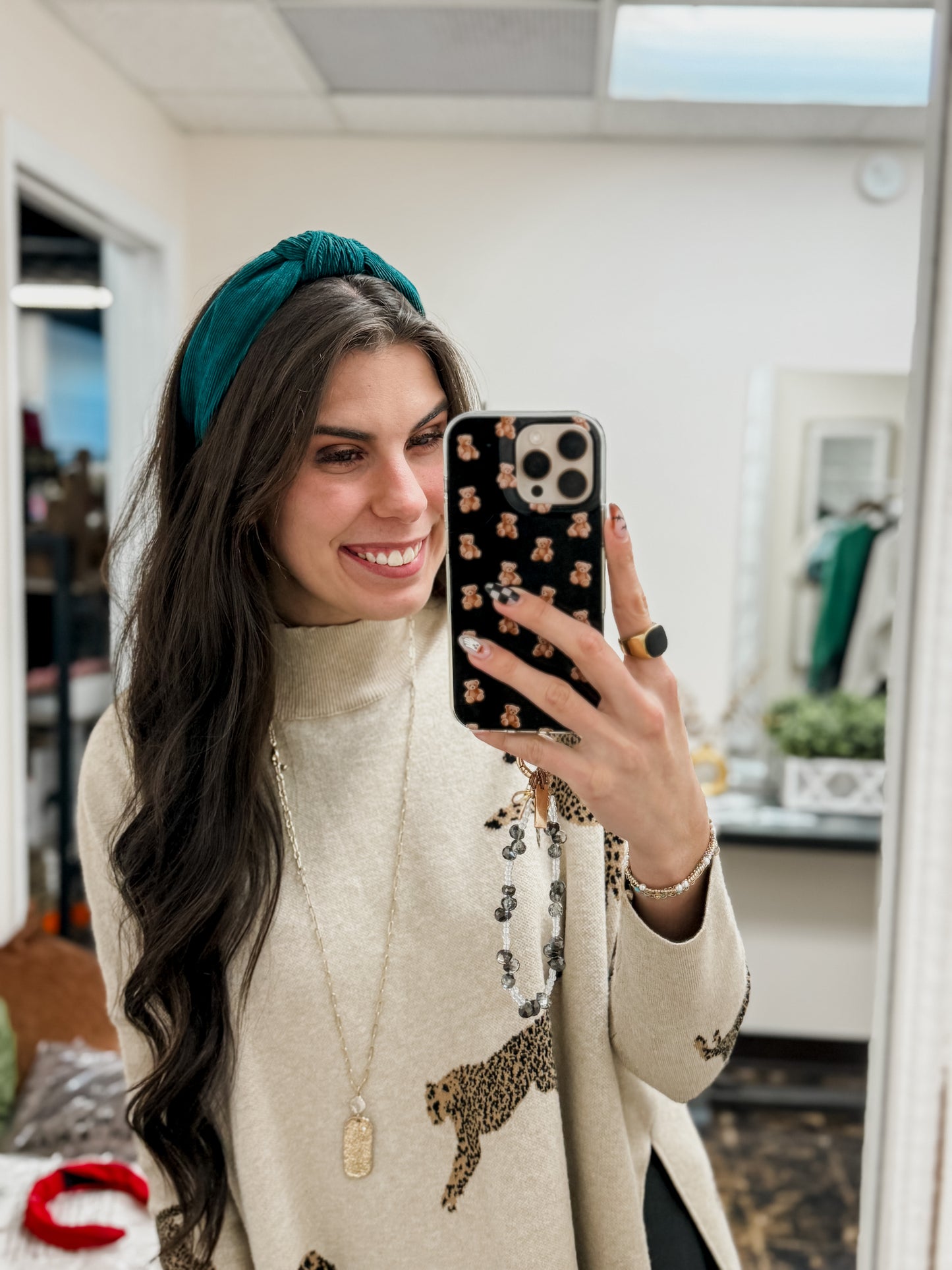 The Cory Knotted Corduroy Headband - Emerald