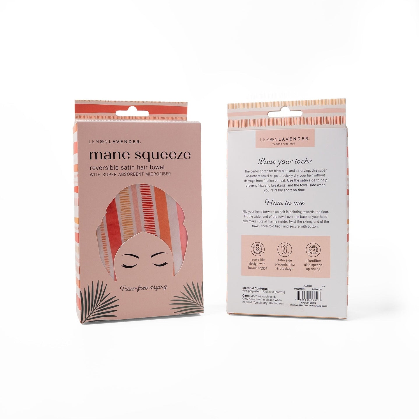 Lemon Lavender - Mane Squeeze Reversible Satin Hair Towel