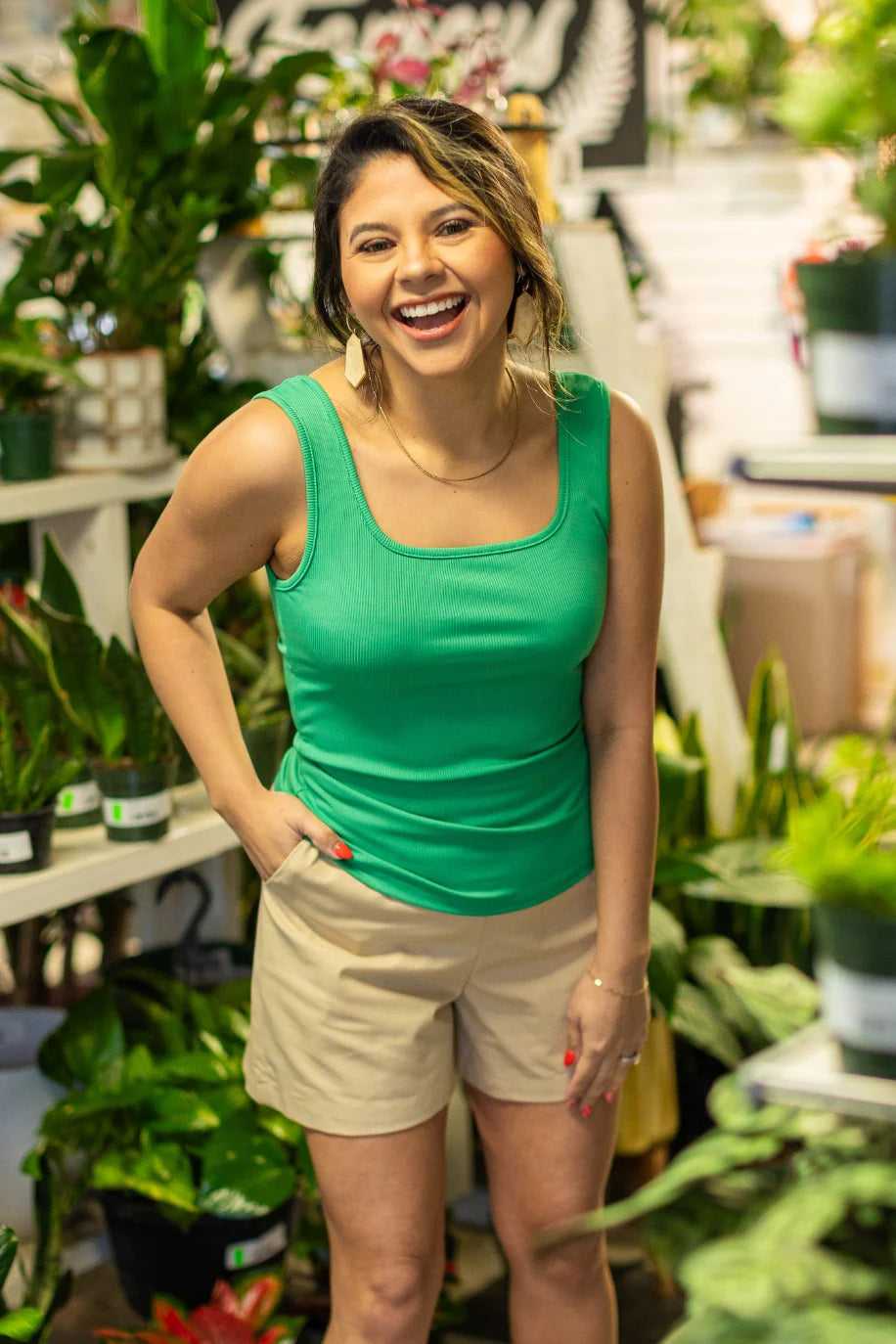 FINAL SALE - The Bella Ribbed Tank Top - Green