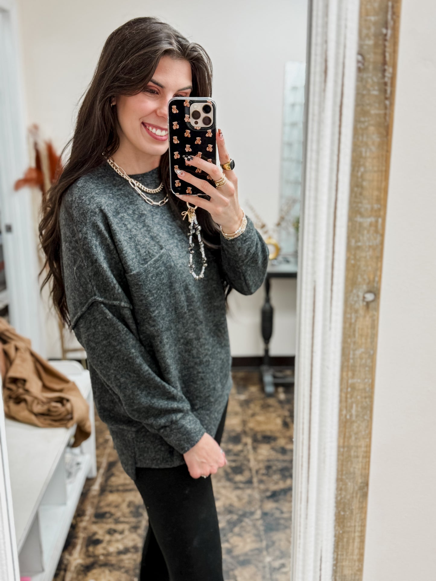 The Tangee Melange Sweater - Black