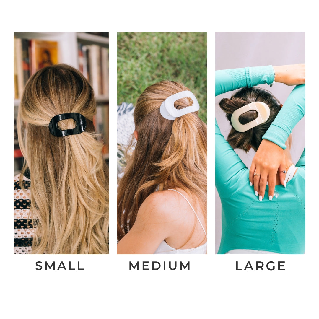 TELETIES - Large Flat Round Clip - Coconut White