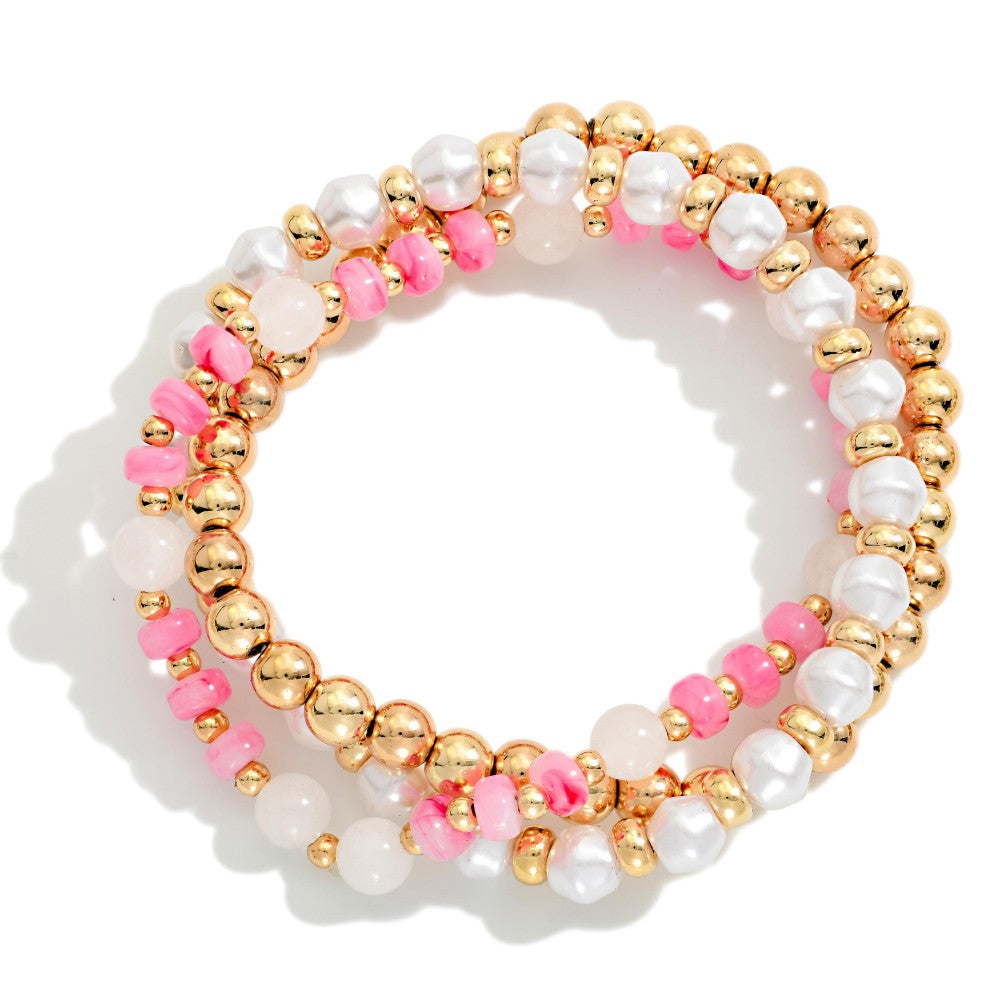 The Mari Bracelet Stack - Pink