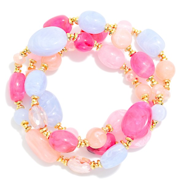 The Brandi Bracelet Stack - Blue/Pink