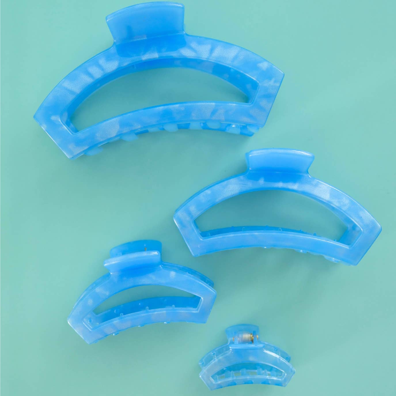 TELETIES - Open Medium Hair Clip - Blue Lagoon