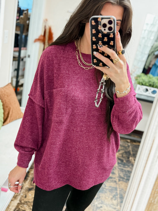 The Tangee Melange Sweater - Eggplant