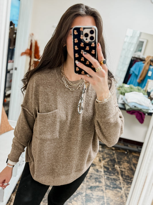 The Tangee Melange Sweater - Mocha