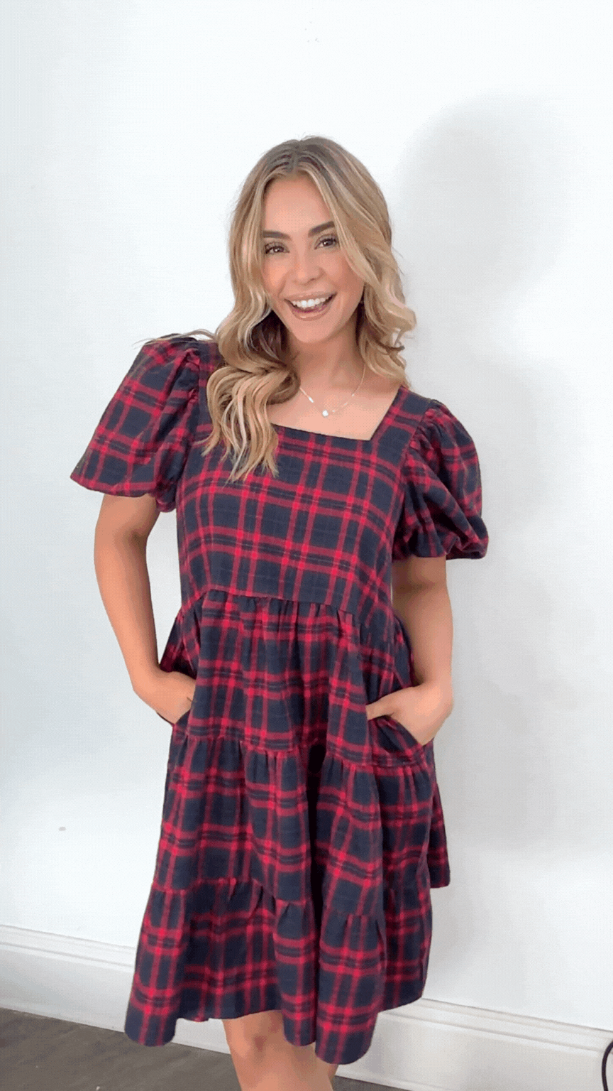 The Holiday Plaid Doll Dress