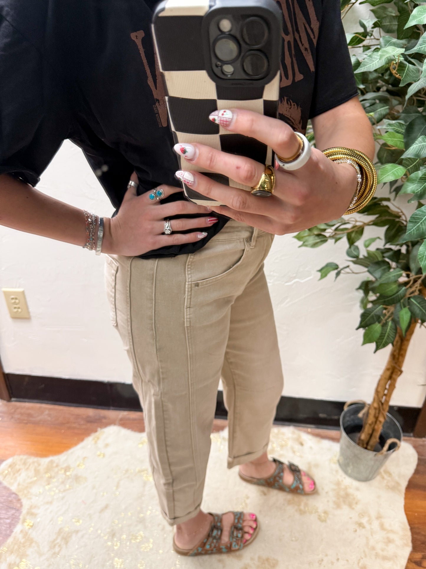 The Merlyn Barrel-leg Cropped Color Denim Pants - Ash Mocha