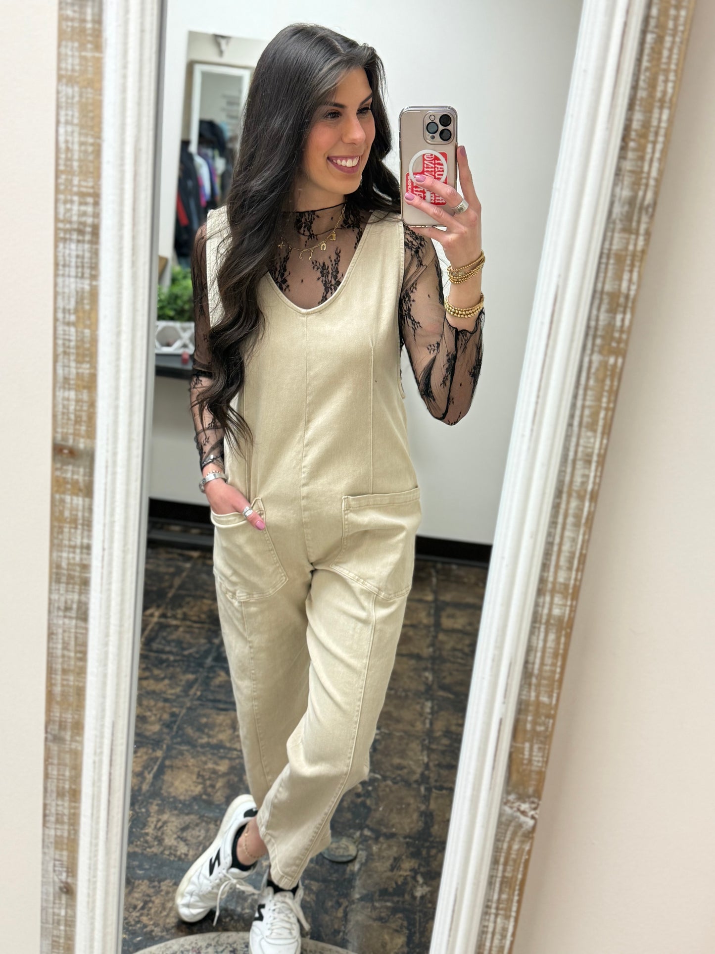 The Macklyn Jumpsuit - Sand Beige