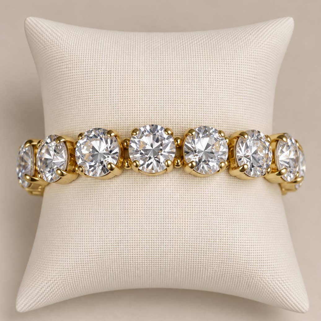 Gemmies Stretch Bracelet - Oval Stones - Clear