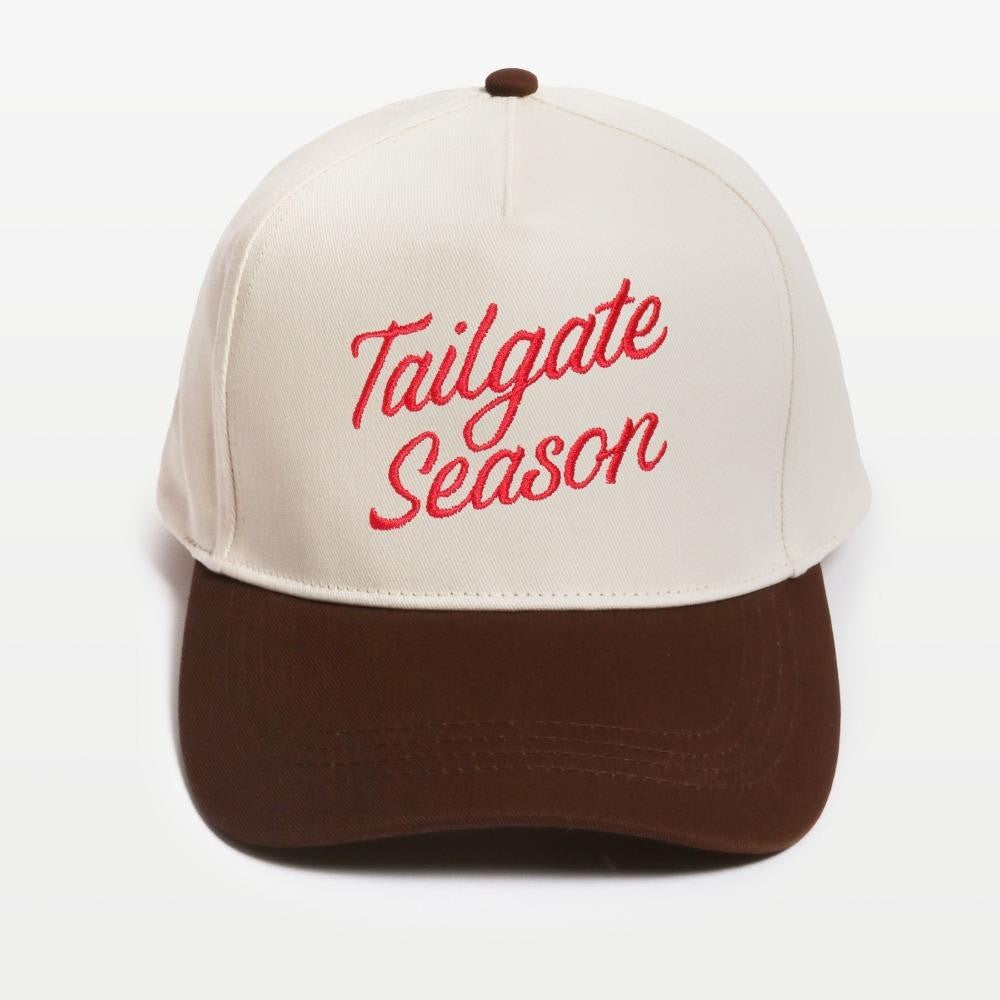 The Tailgate Season Embroidered Hat - Brown/Red