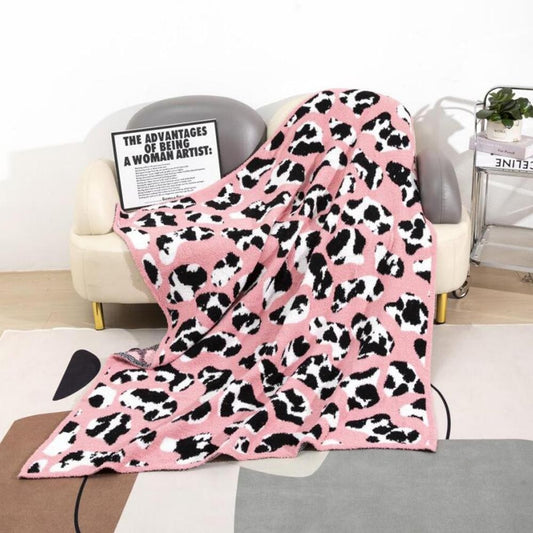 The Super Soft Brushed Poly Blanket - Pink Cow