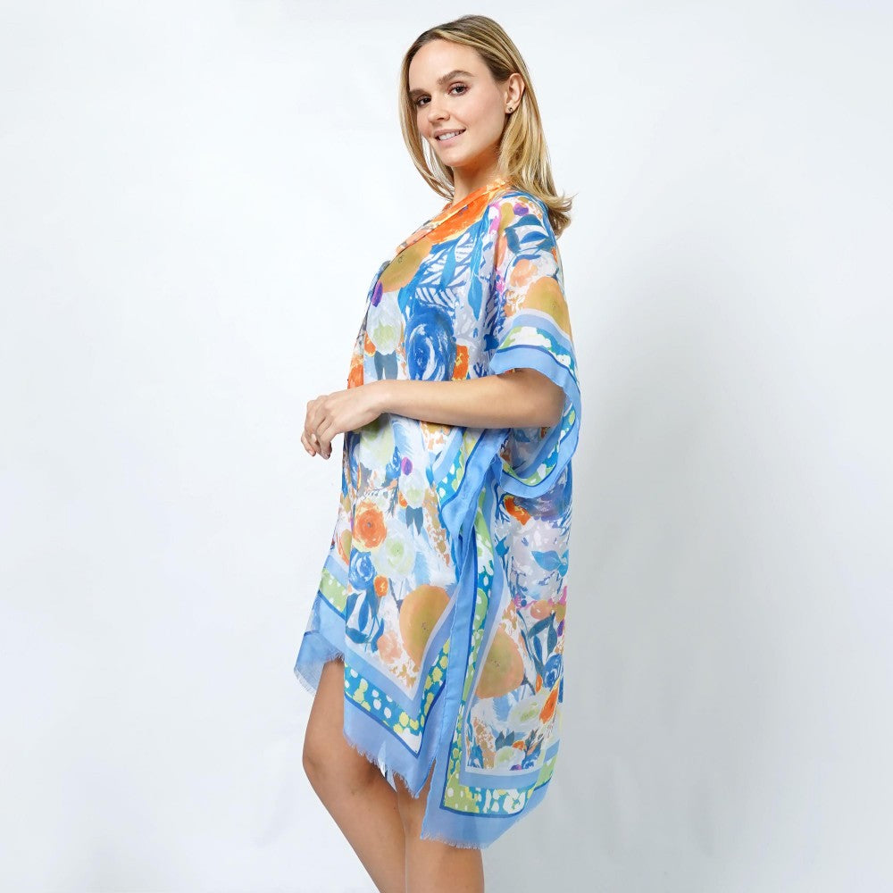 The Rosie Floral Kimono - Blue
