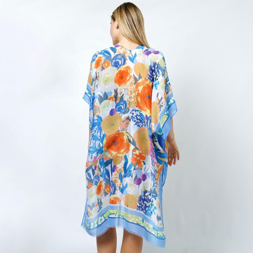 The Rosie Floral Kimono - Blue