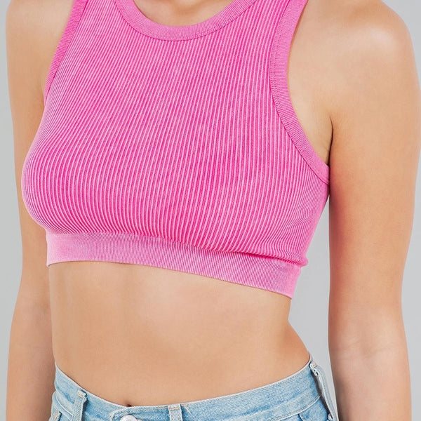 FINAL SALE - The Livvy Cropped Brami - Fuchsia