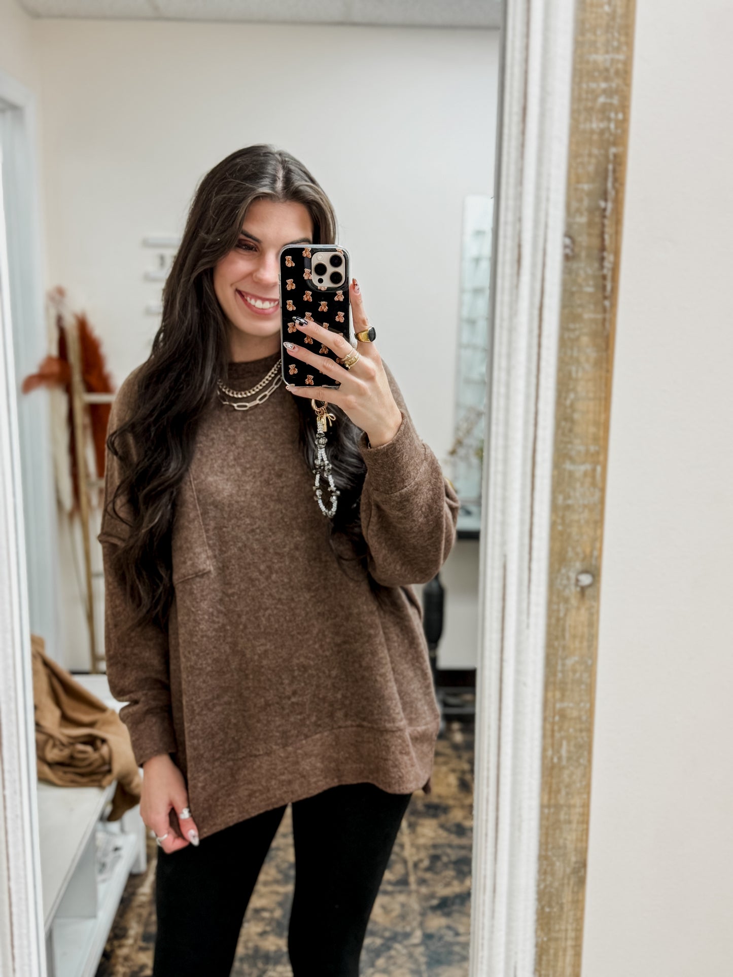 The Tangee Melange Sweater - Brown