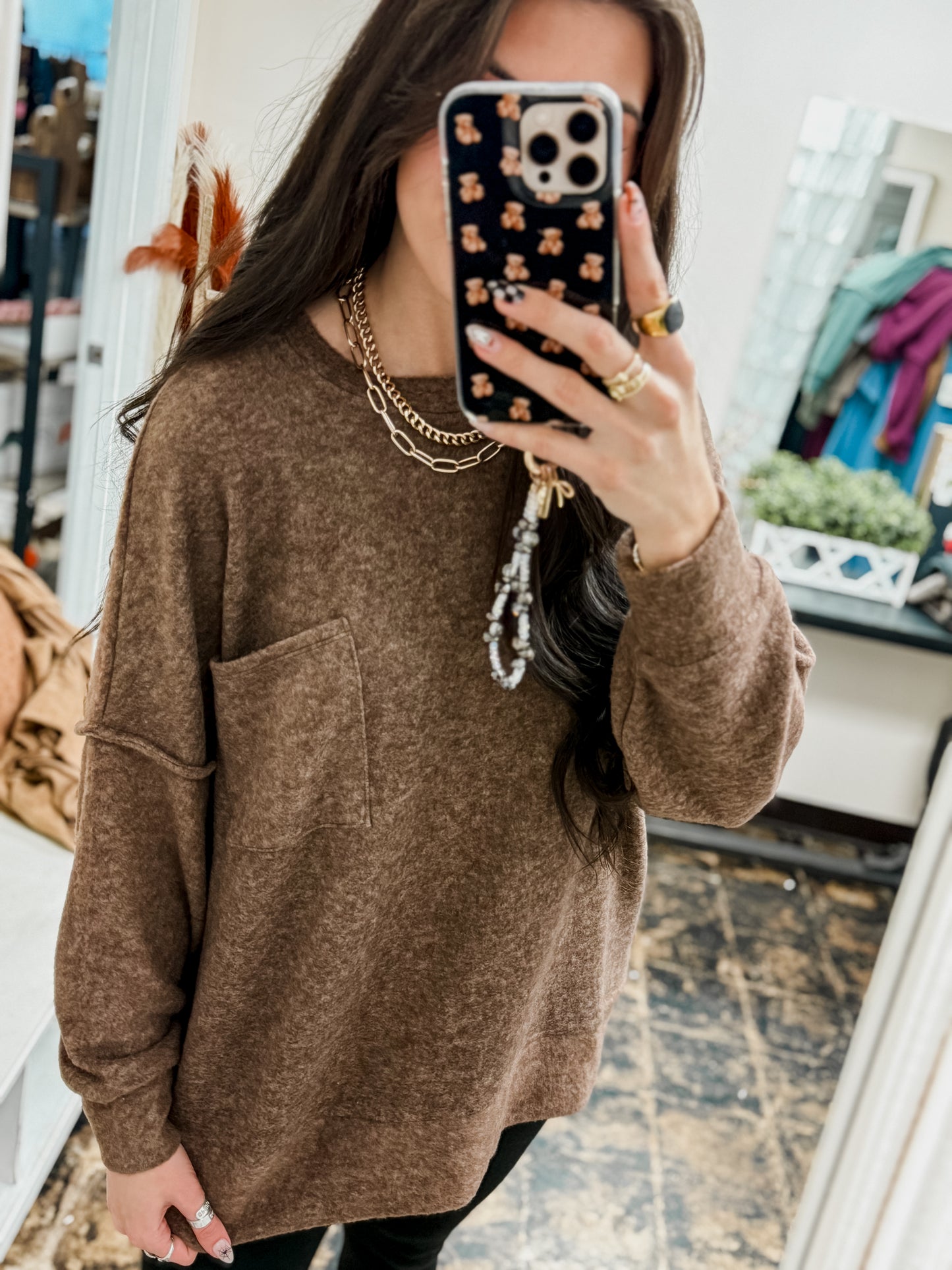 The Tangee Melange Sweater - Brown