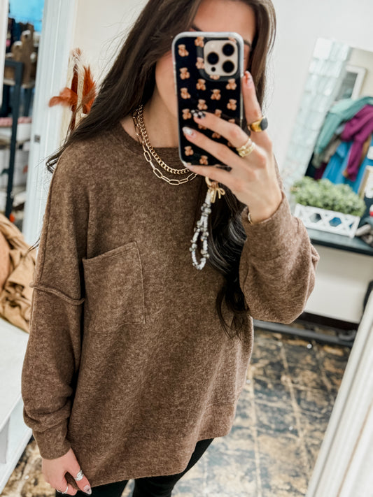 The Tangee Melange Sweater - Brown