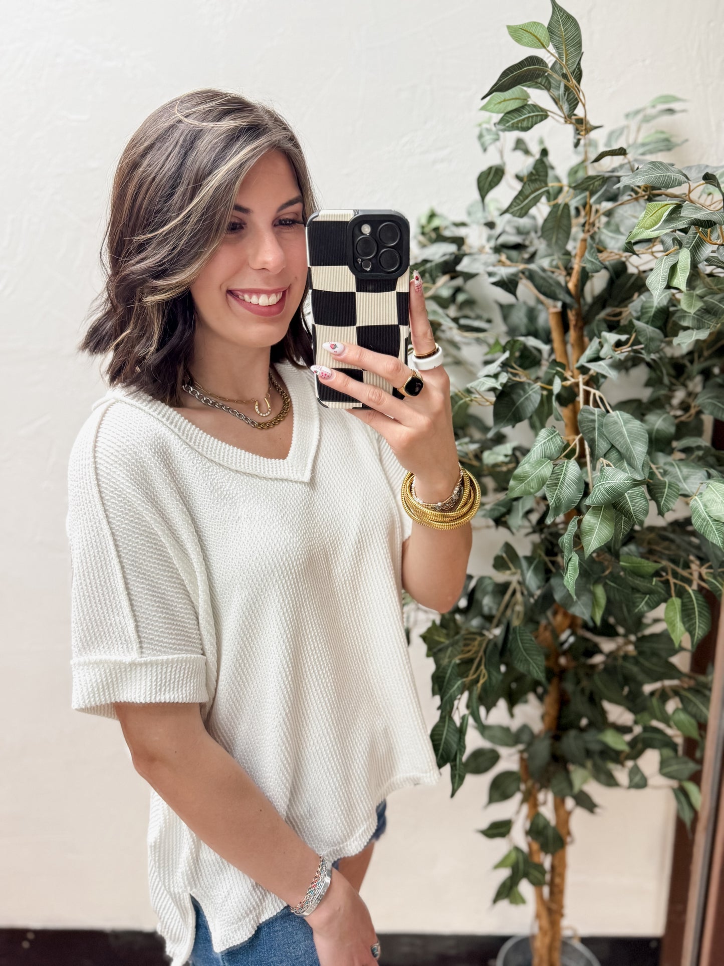The Roxie Corded Top - White