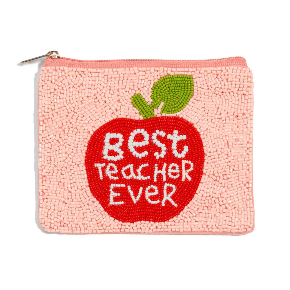 The Best Teacher Ever Beaded Pouch