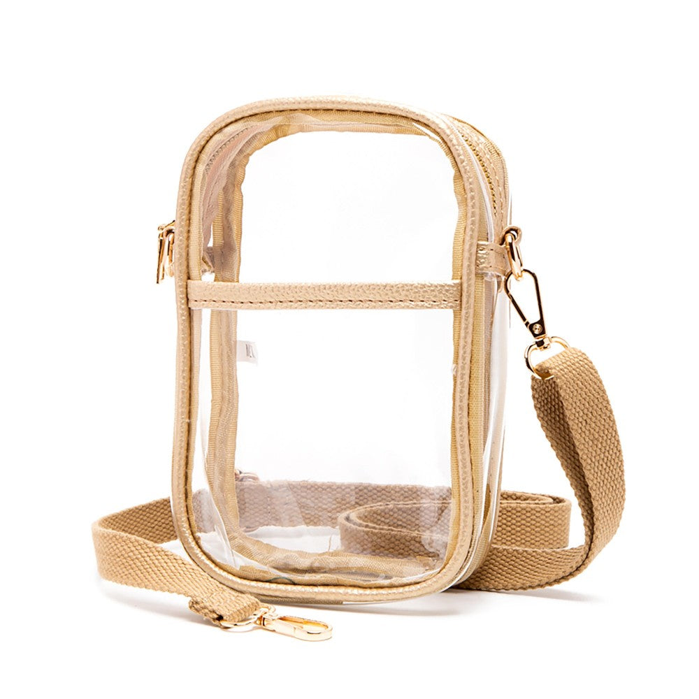 The Lizzy Clear Crossbody Bag - Gold