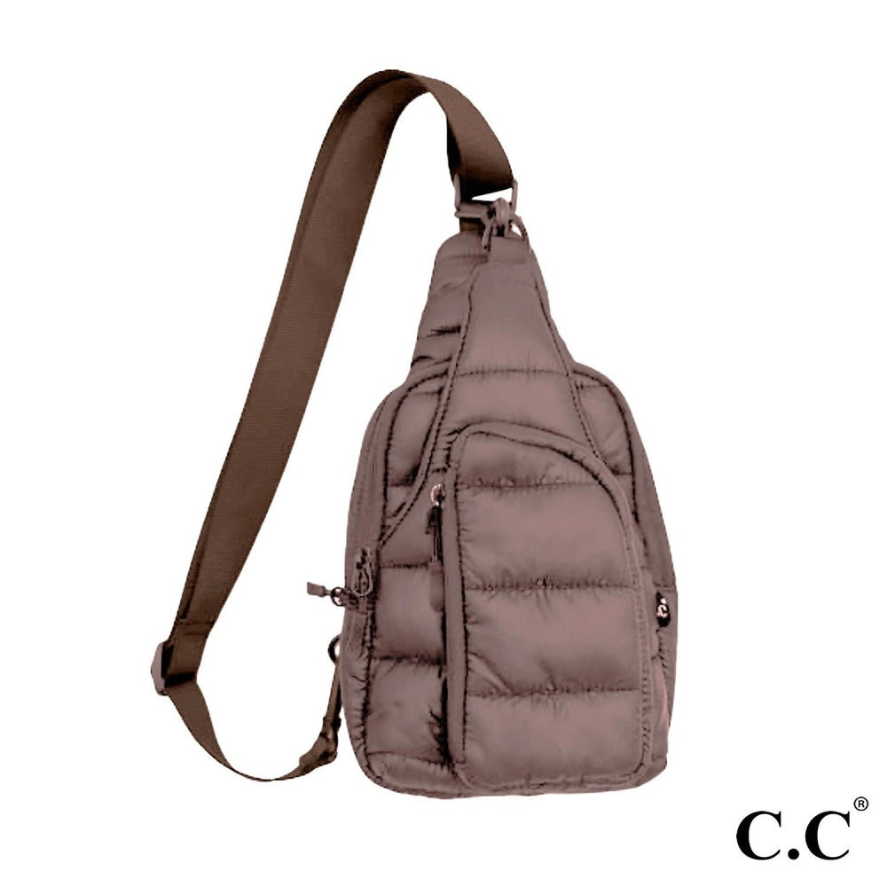The Mindy C.C. Puff Sling Bag - Brown