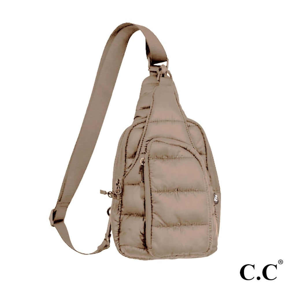 The Mindy C.C. Puff Sling Bag - Taupe