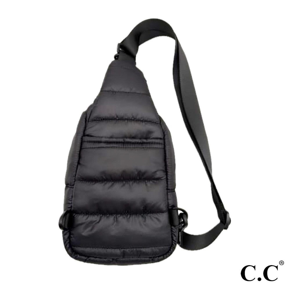 The Mindy C.C. Puff Sling Bag - Black