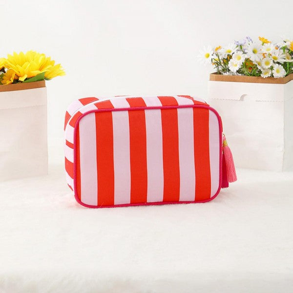 The Preston Striped Pouch - Red