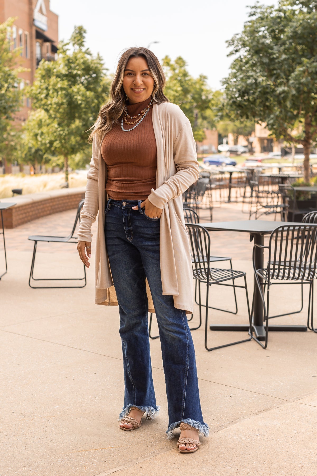 The Portia Sleeveless Turtleneck - Brown