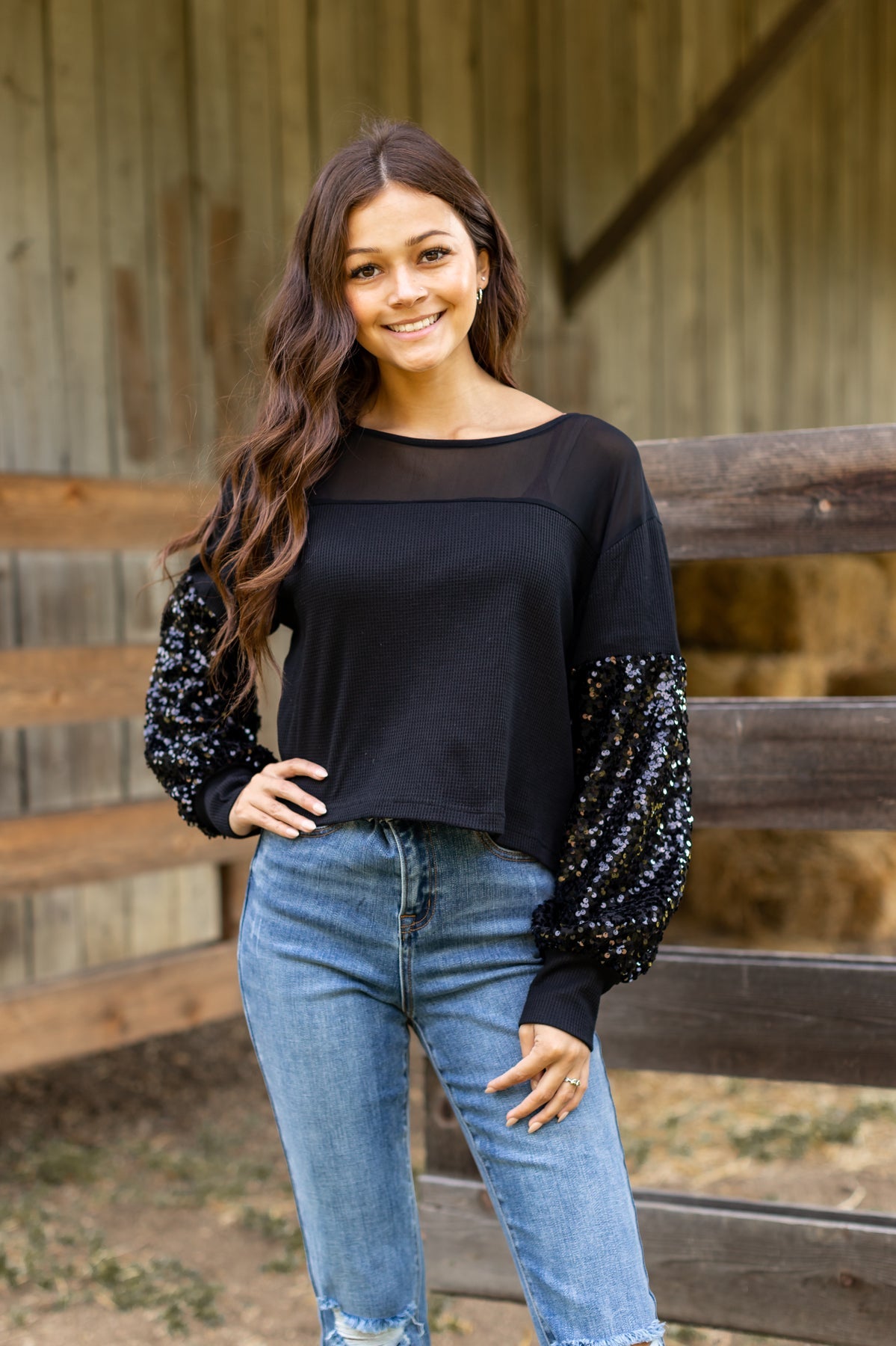 FINAL SALE - The Holiday Glam Top - Black