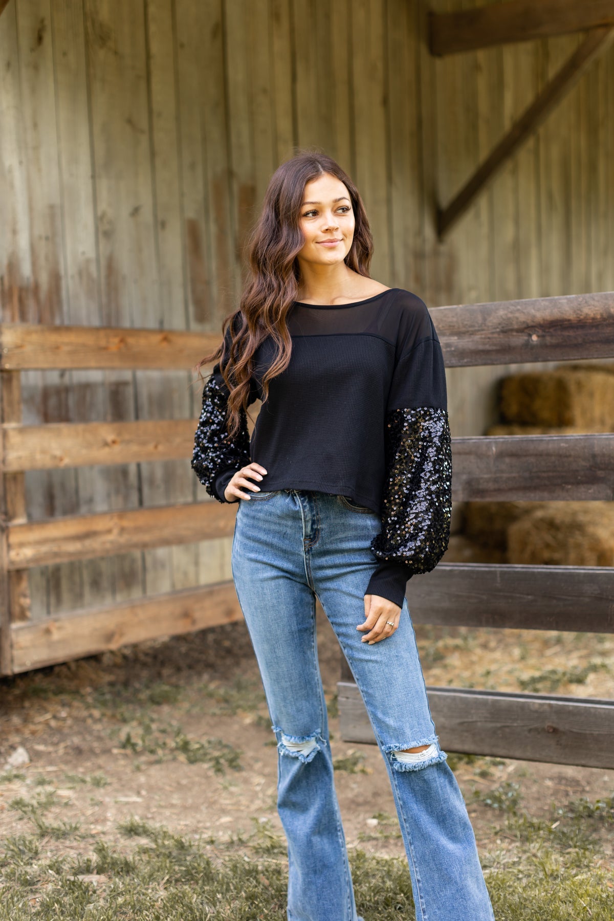 FINAL SALE - The Holiday Glam Top - Black