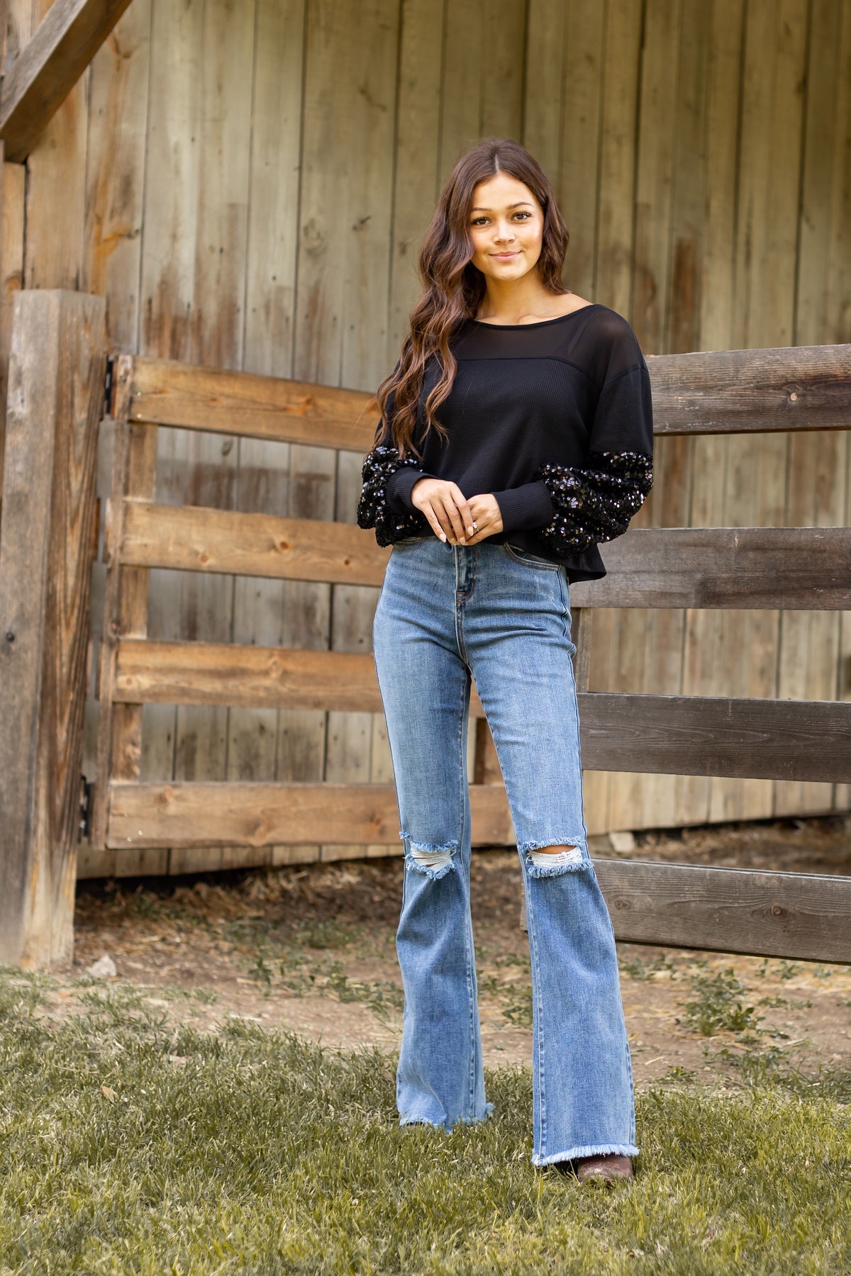 FINAL SALE - The Holiday Glam Top - Black
