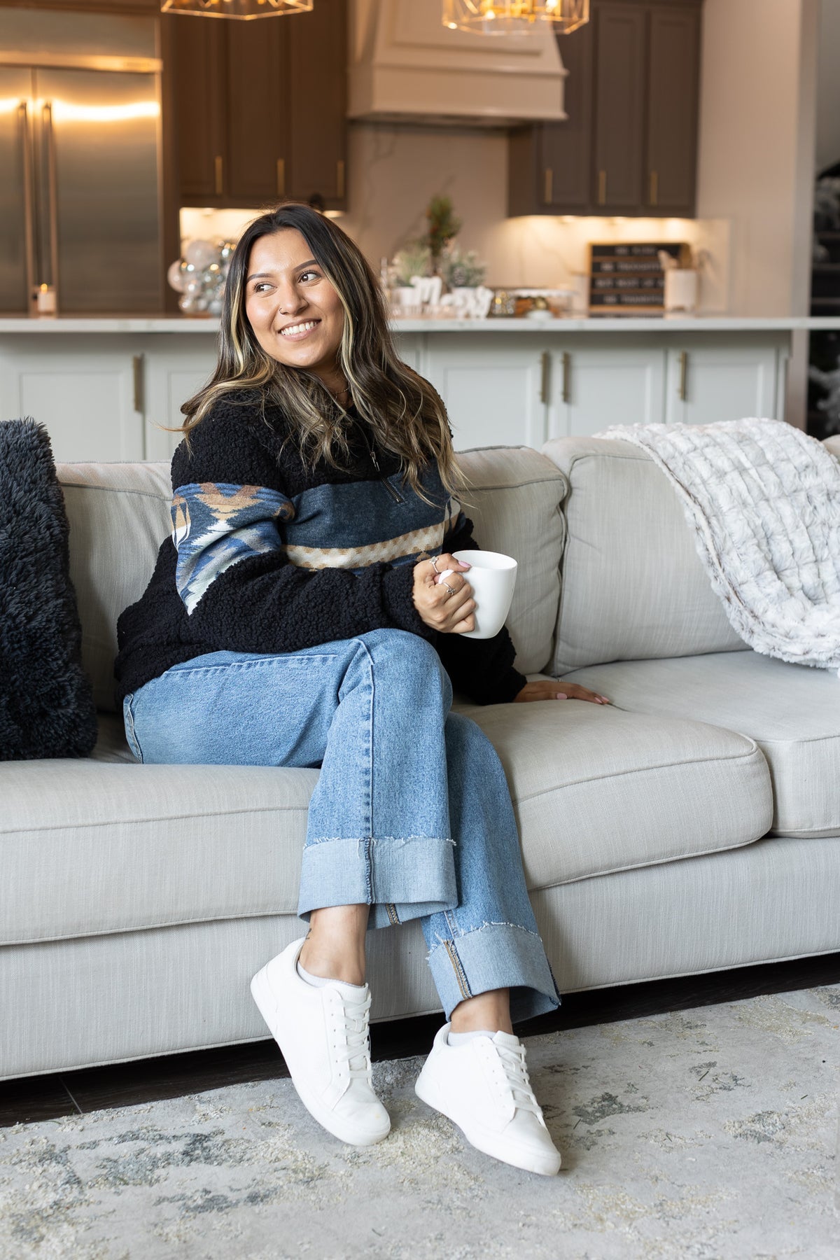 FINAL SALE - The Mountain Moments Aztec Sherpa Pullover