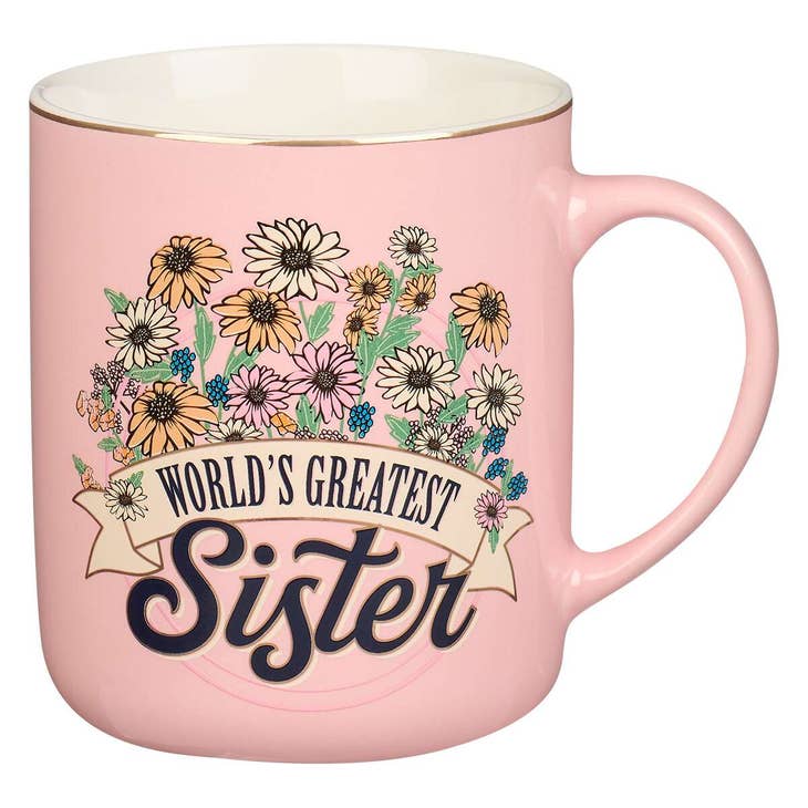 World's Greatest Sister Pink Daisies Coffee Mug