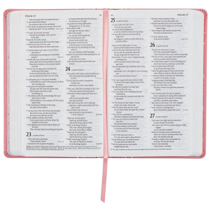 Pink Faux Leather NLT Baby Keepsake Bible for Girls