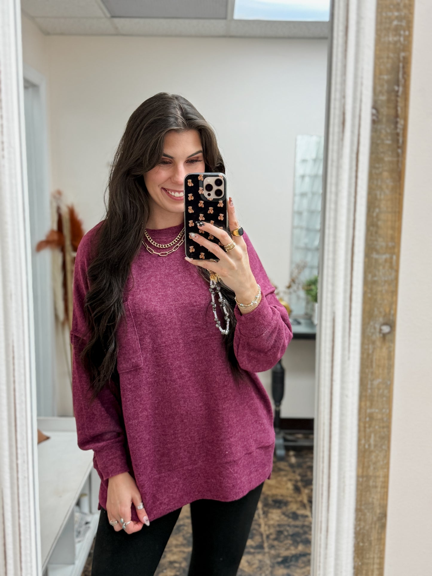 The Tangee Melange Sweater - Eggplant