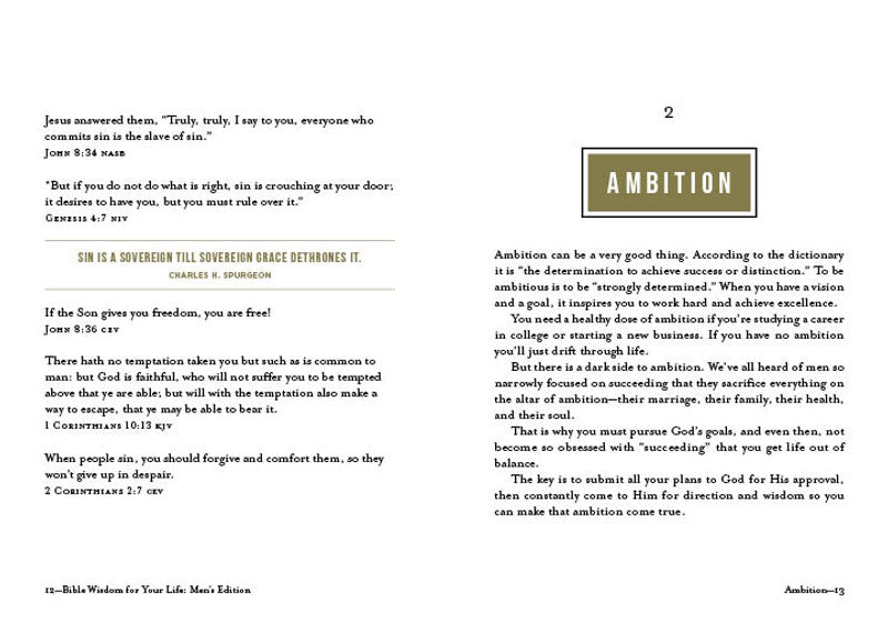 Bible Wisdom for Your Life : Men's Edition